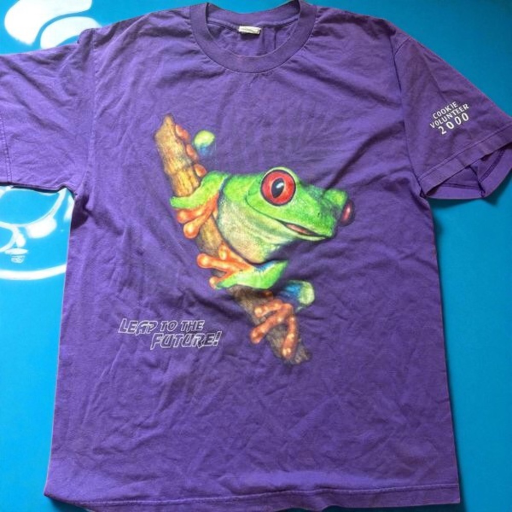 Vibrant Purple Frog Graphic Tee